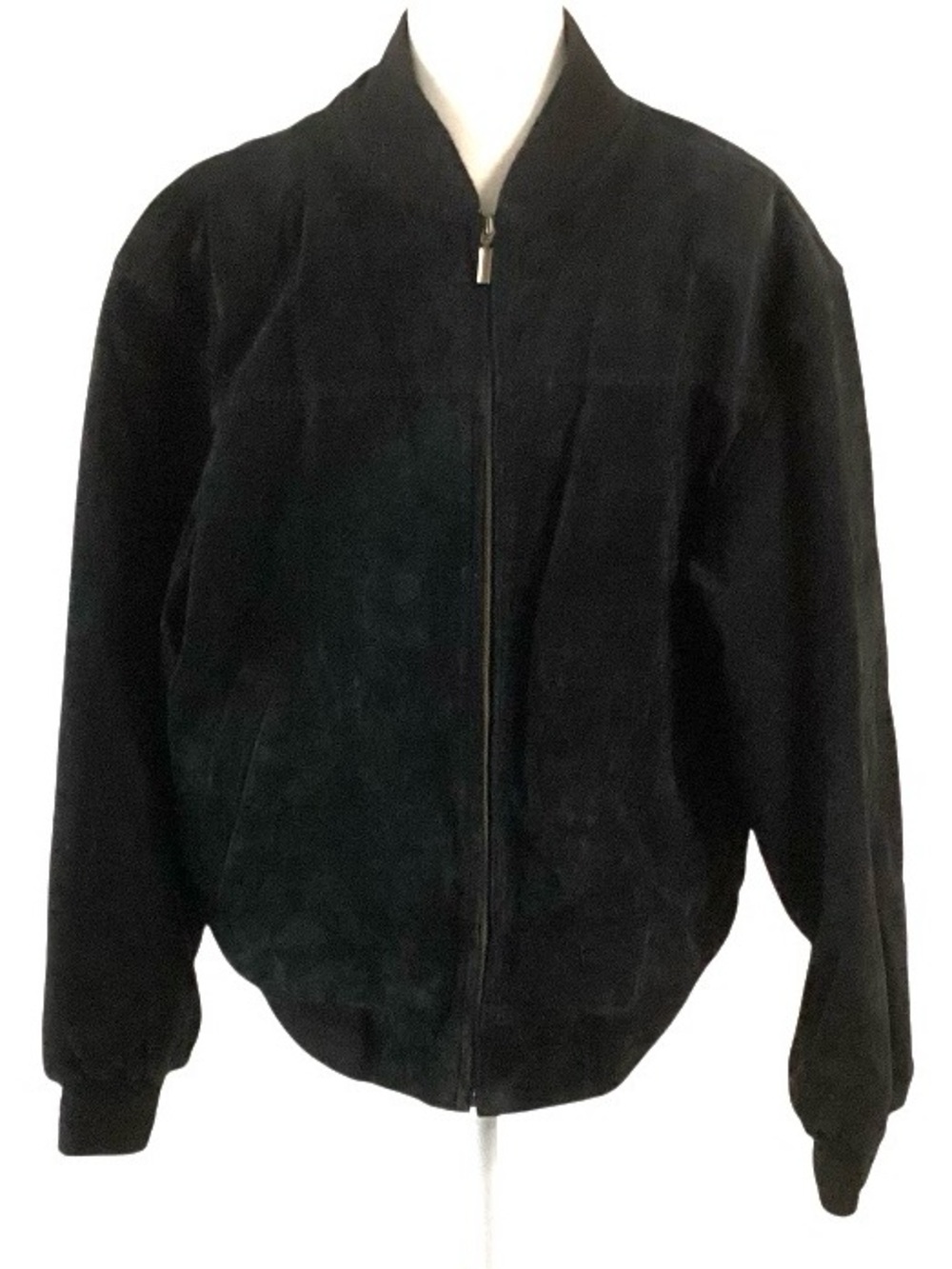 John Ashford Black Suede Leather Bomber Jacket Moto Medium